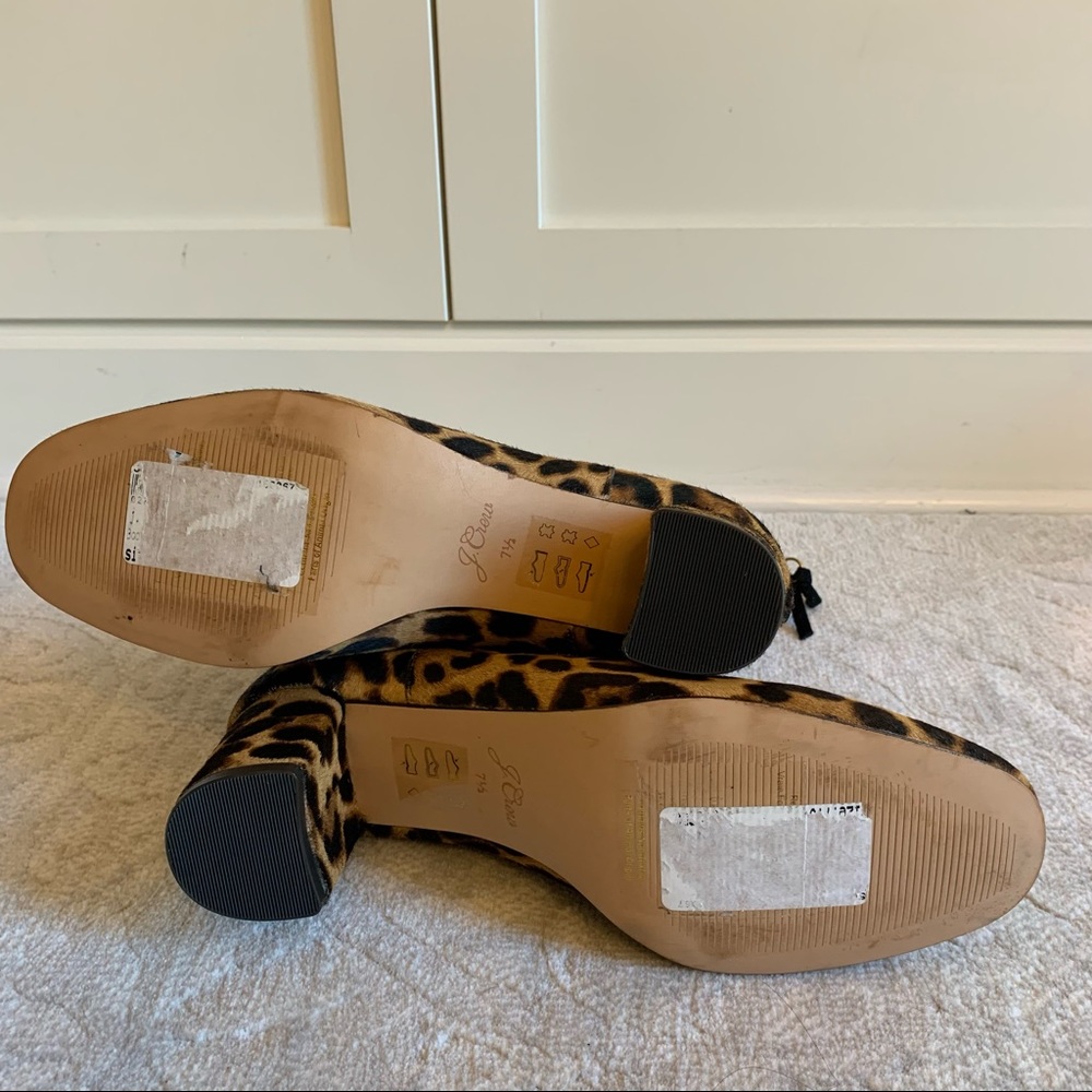 J. CREW Willa Calf Hair Leopard Ankle Boots - NWOT - Picture 7 of 9